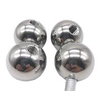 RAMBEX 5pcs M2.5 Threaded 304 Stainless Steel Drilling Balls, 5mm 6mm 8mm 10mm Female Thread Half Hole Blind Hole Smooth Solid Ball Bead(5mm)