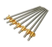 RAMBEX T12 Lead Screw, Stainless Steel Trapezoidal Screw With Brass Nut, Pitch 2mm/3mm Lead 2mm/8mm/10mm/12mm 3D Printer Trapezoidal Rod, 1pcs (Color : Pitch 2 lead 12mm, Size : 450mm)