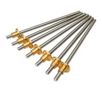 RAMBEX T12 Lead Screw, Stainless Steel Trapezoidal Screw With Copper Nut, Pitch 2mm Lead 2mm Length 100-1000mm 3D Printer Trapezoidal Rod, 1pcs(800mm)