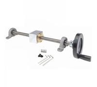 RAMBEX T12 Lead Screw With Hand Wheel 3D Printer, Diameter 12MM Vertical/Horizontal Type 304 Stainless Steel Trapezoidal Screw，1 Set (Color : KP, Size : T12*350MM)