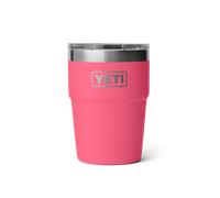 YETI Rambler Cup, Vacuum Insulated Stainless Steel Stackable Cup with Magslider Lid, Tropical Pink, 16 oz (475 ml)