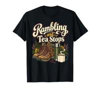 Rambling and Tea Stops British Walking Design T-Shirt