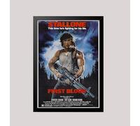 Rambo First Blood 1980's Film Movie poster wall art print framed/unframed (A4 Framed - Black Frame)