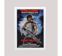 Rambo First Blood 1980's Film Movie poster wall art print framed/unframed (A4 Framed - White Frame)