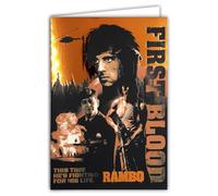 RAMBO First Blood Officially Licensed Card Glossy Colour This Time He's Fighting for His Life - Open Card White 23 x 17 cm - With White Envelope 12 x 17.5 cm - For Birthday Leaving Retirement