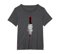 Rambo First Blood They Drew First Blood Not Me T-Shirt, Women's Plus, Dark Heather Grey, 3X