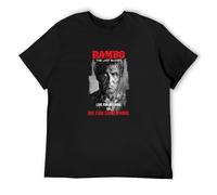 Rambo Last Blood Five V Live for Nothing Or Die Fro Something T-Shirt Unisex Gift Men's Black Tees XXL