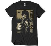 Rambo Officially Licensed First Blood Mens T-Shirt (Black), Large