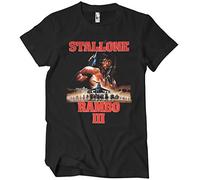 Rambo Officially Licensed III Poster Mens T-Shirt (Black), Medium