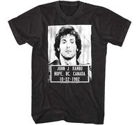 Rambo Police Mugshot BC Canada Mens T Shirt Sylvester Stallone Movie Soldier M Black