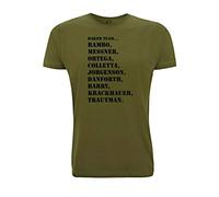 Rambo T Shirt Baker Team First Blood Movie Inspired Tshirt Retro Film 1980s (X Large, Army Green)