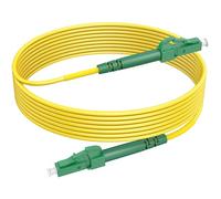 RamboCables 30ft(10m) LC/APC to LC/APC Singlemode Fiber Optic Cable OS2 Simplex 9/125μm LSZH FTTH Yellow OD 2.0mm