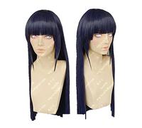 Rambut Lurus Hyuga Hinata Anime Wig Cosplay Bang Rapi + Topi Wig