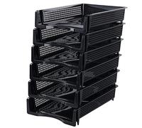 Ramddy 6 Tier Desk Stackable Tray, A4 Paper Letter File Document Organiser Tray, Black