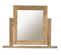 Ramece French Solid Oak Dressing Table Mirror - Solid Wood Bedroom Furniture - Vanity Mirror - Fully Assembled - H45 x W59 x D16 cm