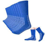 ramede 10 Pairs 2xl Hospital Socks Double Sided Tread Non Slip Slipper Socks Large Wide Gripper Socks for Hospital Men Women, Blue, 3X-Large