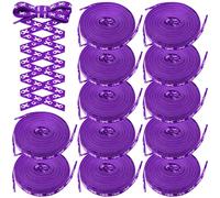 Ramede 12 Pairs Purple Ribbon Shoelaces Pancreatic Cancer Awareness Shoelaces Alzheimer Domestic Violence Overdose Animal Abuse Awareness 45 Inch for Fundraising Walks Social Charity Event