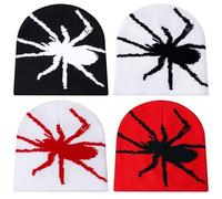 Ramede 4 Pcs Y2k Beanie - Double Sided Graphic Beanies for Men and Women, Acrylic Knitted Y2k Hats Accessories, Knitting, One size
