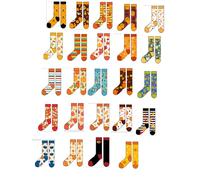 Ramede 48 Pairs Fruits Socks Bulk Colorful Novelty Fruit Pattern Crew Socks Gifts for Women Men, Multi-color, One size