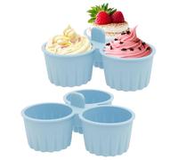 Ramekins for Air Fryer 2PCS Reusable Silicone Air Fryer Baking Mould with Grip Ear Enduring Non Stick Egg Mold Cup for Baking Kitchen Home