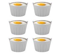 Ramekins for Air Fryer, 6PCS Air Fryer Egg Poacher, Nonstick Silicone Egg Mould for Fried Eggs, Silicone Muffin Moulds Air Fryer Accessories for Poached Eggs Muffin Cake, Set of 6 -Grey