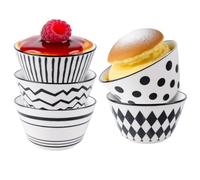 Ramekins Set of 6, 15oz Creme Brulee Dish Set, Small Ramekins in Colourful for Porcelain Creme Brulee Souffle with Covers, Ceramic Custard Cups for Baking, Dishwasher and Oven Safe