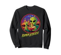 Ramen Attacks Alien Eating Noodles UFO Invasion Sci-Fi Food Sweatshirt