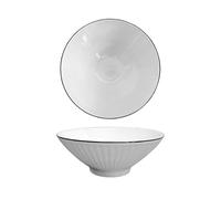 Ramen Bowl 34 Oz Porcelain Noodle Salad Serving Bowls Large Wide Dessert Plates for Kitchen Round Dinnerware Dishes Ivory Microwave & Dishwasher Safe (8" Ramen Bowl)