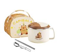 Ramen Bowl Set, Cute Capybara Design, 1300ml Large Capacity, Noodles Bowl With Splicing Spoon And Folding Chopsticks, Multipurpose Ramen Cooker Bowls, With Lid And Storage Case, For Kids, Adults