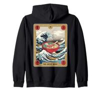 Ramen Bowl Surfing Tarot Card The Great Wave Off Kanagawa Zip Hoodie