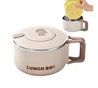 Ramen Bowl With Lid - 1200ml Cooker Soup Mug, Noodle Cooking Pot | Portable Stainless Steel High Capacity Japanese Bowl, Microwave Safe For Dorm Room, Offices, College, Apartment, Travel, Home Kitchen