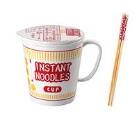 Ramen Bowl With Lid And Handle Instant Ramen Noodle Bowl,Microwave Oven Safe Ceramic Large Soup Bowls (Color : Red, Size : S)