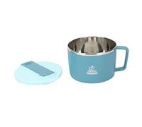 Ramen Bowl with Lid, Microwavable Noodle Cooker for Ramen Noodles, Stainless Steel 1200ml Blue Includes Chopsticks and Spork, Perfect for Instant Noodles Pasta Soup