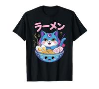 Ramen Cat Bowl Noodles Jpanese Food Lovers Anime T-Shirt