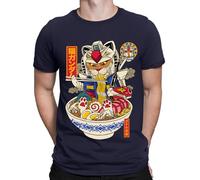 Ramen Cat Gundam Anime Japanese Animal Kitten Funny Mens Womens T-Shirts Top #D Navy 3XL