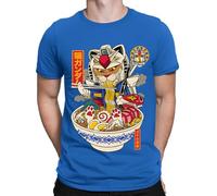 Ramen Cat Gundam Anime Japanese Animal Kitten Funny Mens Womens T-Shirts Top #D Royal M