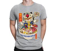 Ramen Cat Gundam Anime Japanese Animal Kitten Funny Mens Womens T-Shirts Top #D Sport Grey (RS) S