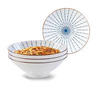 Ramen Ceramic Bowl Set, 4 x 950 ml Japanese Tableware with Chopsticks and Spoon, Premium Large Pasta Bowls, Soup Bowls, Salad Bowls for Pho Ramen