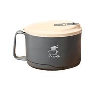 Ramen Cooker, Stainless Steel Salad Bowl | Stainless Steel Instant Ramen Noodle Bowl, Filterable Lid and Handle, 1100ml Phone Holder, for Soup