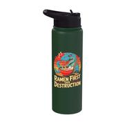 Ramen First Then Destruction Dinosaur Stainless Steel Insulated Water Bottle