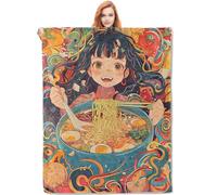 Ramen Girl Throw Blanket Cozy Blanket Lightweight Blankets For Chairs Car All Season 125x150cm