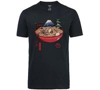 Ramen Great Wave of Kanagawa Torii Japanese Culture Graphic 100% Cotton Premium Short Sleeve Crew Neck Men/Women T-Shirt(Black-Ramen A,M)