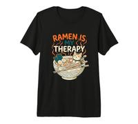 Ramen is My Therapy Funny Cat Premium T-Shirt