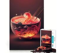 Ramen Japan Food Jigsaw Puzzles 1000 Piece for Adults Intellect Toy Calm Relax Precise Cut Santa Wish Item (38x52cm)