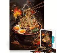 Ramen Japan Neon Art Puzzles for Adults 1000 Puzzles Strengthen Memory Anxiety Relief Smooth Edge Warm Surprise (38x26cm)