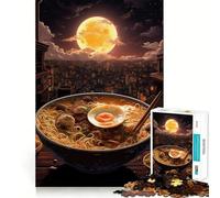 Ramen Japan Neon Jigsaw Puzzles 1000 Piece for Teenagers Fine Logic Toy Easy Leisure Neat Edge Festival Gift (50x75cm)