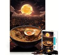 Ramen Japan Neon Jigsaw Puzzles for Adults1000 Piece Brain Teaser Home Leisure Image Assembly Birthday Gift (38x26cm)