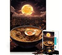Ramen Japan Neon Jigsaw Puzzles for Adults1000 Pieces Memory Boost Together Fun Image Assembly Art Collectible (38x52cm)