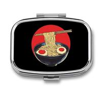 Ramen Japanese Design Cute Travel Pill Organizer Portable Small Square Medicine Case Box for Pocket Purse