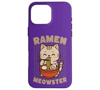 Ramen Meowster Cute Cat Eating Noodles Kawaii Case for iPhone 16 Pro Max